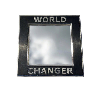 World Changer Mirror Lapel Pin - Silver